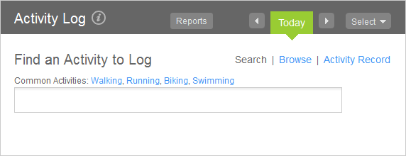 Log Tab: Track My Activities